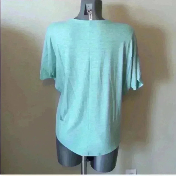 NEW mint green/white Stripe short sleeve shirt - Picture 4 of 4